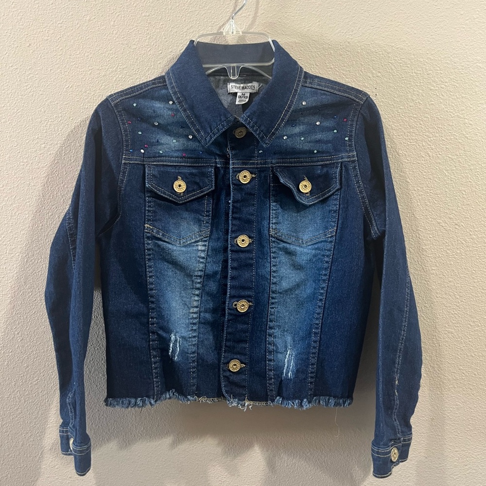 Steve Madden Blue Jean Jacket with Studded Details